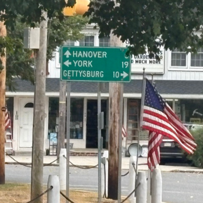 Traffic roundabout in New Oxford, PA
